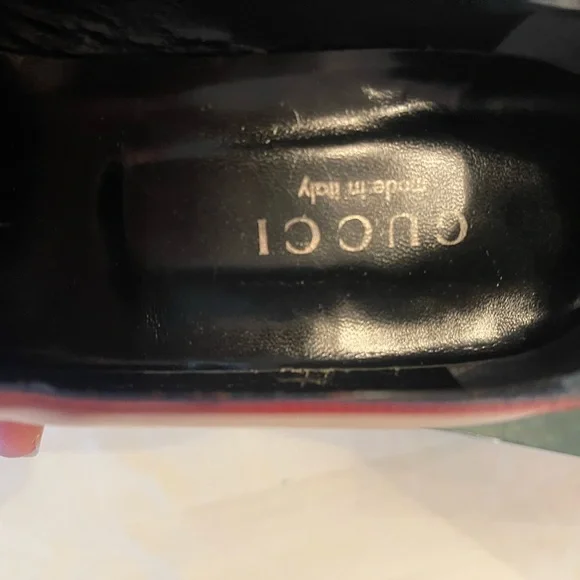 Gucci Women's Burgundy Leather Loafers with Silver Accent - Picture 11 of 12